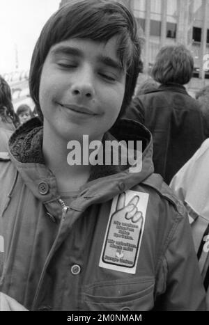 Die Schuelermitverantwortung (SMV) hat sich am 1. Juli 1974 mit einem Kongress und anschließendem Dämonstr für die Mitbestimmung von Studierenden und Auszubildenden eingesetzt Stockfoto