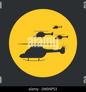 Helikopter Flugzeug Vector Design Set Stockfoto