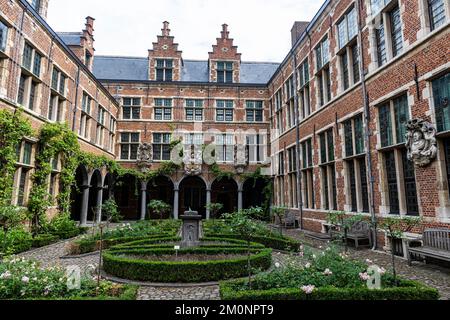 Ehemaliges Druckereiunternehmen und heute UNESCO-Weltkulturerbe Plantin-Moretus Museum, Antwerpen, Belgien, Europa Stockfoto