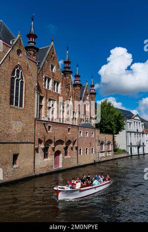 Rozenhoedkaai, UNESCO-Weltkulturerbe Brügge, Belgien, Europa Stockfoto