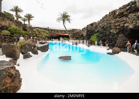 Jameos del Agua Swimmingpool in Lanzarote Stockfoto