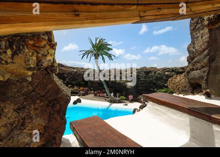 Jameos del Agua Swimmingpool in Lanzarote Stockfoto