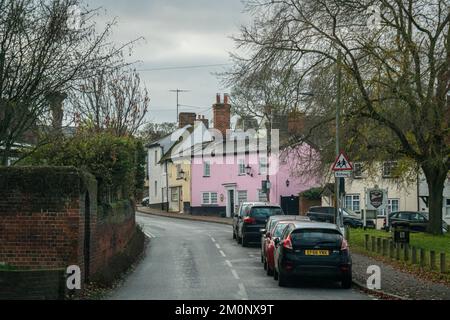 Blick auf die antike Stadt Saffron Walden, Essex, Großbritannien Stockfoto