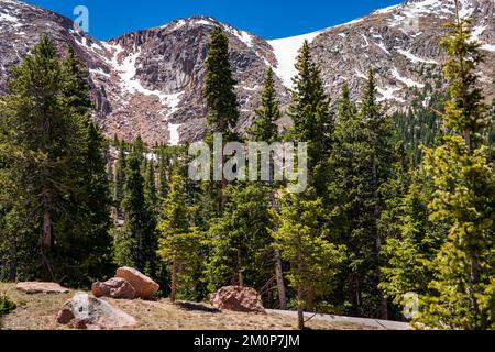 Der Pikes Peak im Süden von Colorado ist ein nationales historisches Wahrzeichen Stockfoto