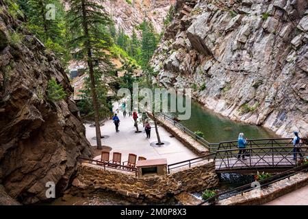 Die Broadmoor Seven Falls in Colorado Springs im Süden von Colorado Stockfoto