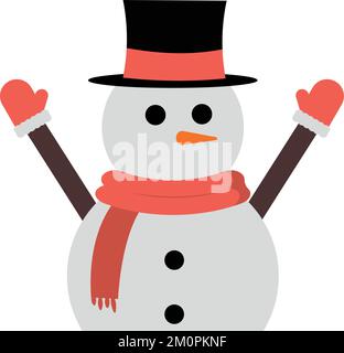 Isolierter vektor der skizzensymbole des schneemanns zu weihnachten Stock Vektor