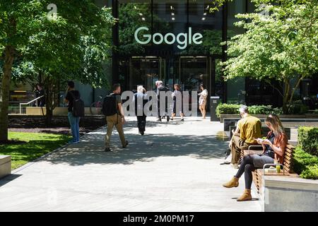 Google Office bei 6 Pancras Square in King's Cross, London, England, Vereinigtes Königreich, Großbritannien Stockfoto