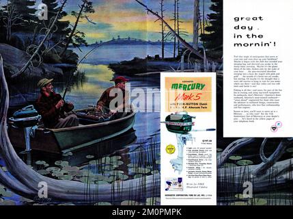 Vintage April 1954, Zeitschriftenanzeige „Field & Stream“, USA Stockfoto