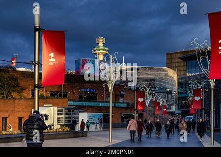 Liverpool, eine Stadt in Merseyside England. Es ist eine der meistbesuchten Städte in Großbritannien. Stockfoto