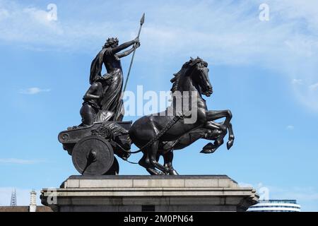 Boadicea und ihre Töchter Skulptur in Westminster, London England Vereinigtes Königreich UK Stockfoto