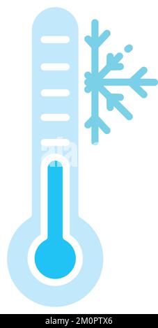 Isolierter farbiger Kaltthermometer-Symbolvektor Stock Vektor
