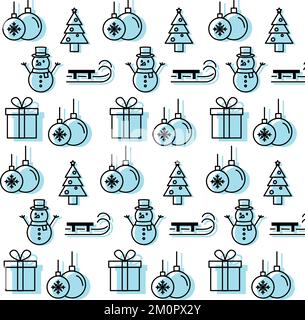 Winter nahtloser Musterhintergrund mit Wintersymbolen Vector Stock Vektor