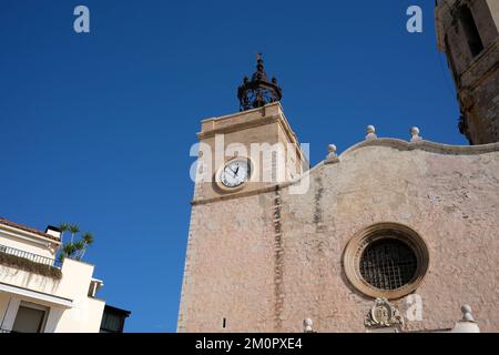 Kirche St. Bartomeu und Santa Tecla in Sitges, Spanien Stockfoto