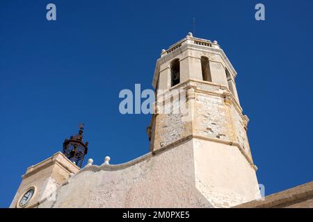 Kirche St. Bartomeu und Santa Tecla in Sitges, Spanien Stockfoto