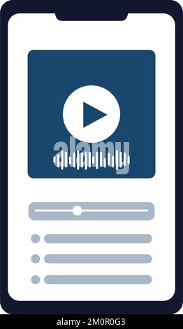 Isoliertes Mobiltelefon mit Musik-App Vector Stock Vektor