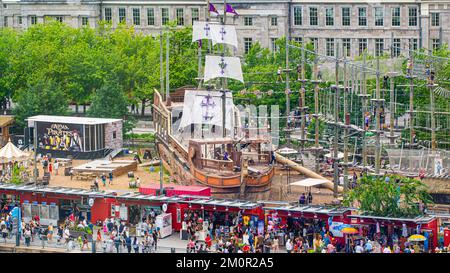 Montreal, Kanada - Juli 1 2022: Panoramablick auf Montreal vom Grande Roue im Zentrum von Montreal Stockfoto