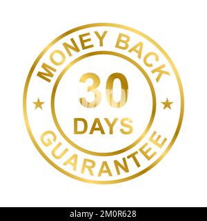 30 Tage Geld-zurück-Garantie Symbolvektor für Grafikdesign, Logo, Website, Social Media, mobile App, UI-Abbildung Stock Vektor