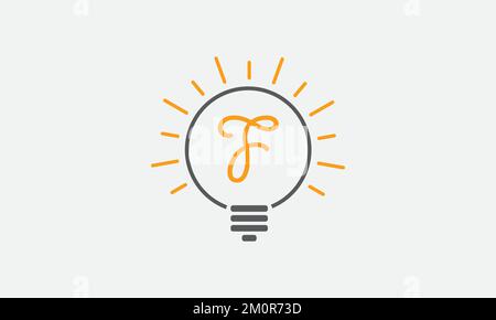 Logo für Elektrizitätslicht und Logo für Elektrizitätsfaser mit Vektordesign für Glühbirnen und Online-Vektorlogo für Glühlampen. Idea-Glühlampensymbol Stock Vektor