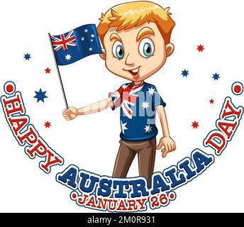 Happy Australia Day – Illustration zum Banner-Design Stock Vektor