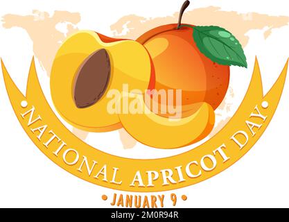 National Apricot Day Poster Design Illustration Stock Vektor