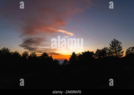 Sonnenuntergang auf dem ätna, catania, sizilien Stockfoto