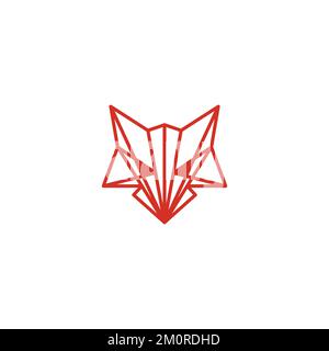 Logo Von Geometric Fox. Fox Line Logo-Design. Fox-Symbol Stock Vektor