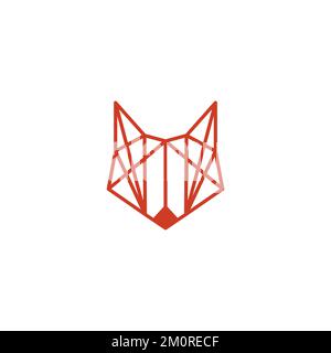 Logo Von Geometric Fox. Fox Outline Logo-Design. Fox-Vektordarstellung Stock Vektor