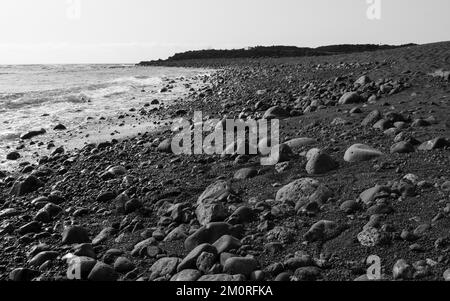 Schwarzer Strand von Lanzarote Stockfoto