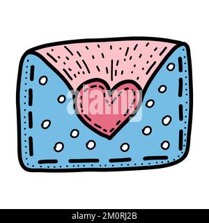 Ein handgezeichneter Brief für Liebende. Designelemente für den Valentinstag. Vektordarstellung Stock Vektor