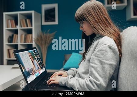 Online-Unterricht von zu Hause Stockfoto