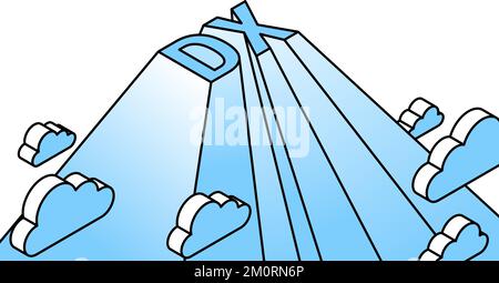 Bilder von Geschäftserfolg und -Wachstum durch DX, einfache isometrische Illustrationen Stock Vektor