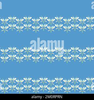 Modernes, nahtloses Vektormuster mit Blumenmuster. Hintergrund isoliert. Digital gezeichnete Darstellung. Kann als Textilstoff oder Tapete, Karten, Einladungen verwendet werden Stock Vektor