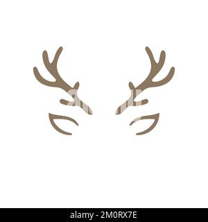 Lustige Kopfband-Vorlage für Hirschhörner. Geweih Weihnachtskarte Designelement, Vektordarstellung isoliert auf weißem Hintergrund Stock Vektor