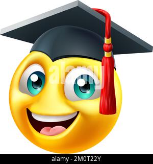 Bildungsschule College Graduate Emoji Emoticon Stock Vektor