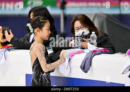 Minsol KWON (KOR), während der Junior Women Practice, beim ISU Grand Prix of Figure Skating Final 2022, in Palavela, am 8. Dezember 2022 in Turin, Italien. Kredit: Raniero Corbelletti/AFLO/Alamy Live News Stockfoto