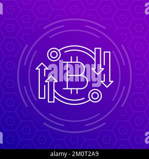 vektorsymbol für bitcoin-Handelslinie Stock Vektor
