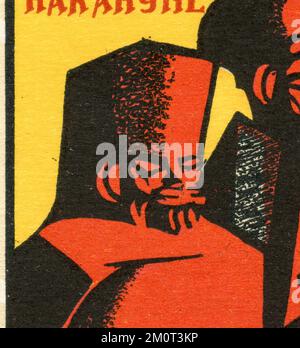 Das Poster "am Vorabend der Weltrevolution" (Russisch: Накануне всемирной революции) von Dmitry Moor, das erstmals 1920 in der UdSSR veröffentlicht wurde. Stockfoto