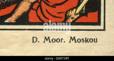 Das Poster "am Vorabend der Weltrevolution" (Russisch: Накануне всемирной революции) von Dmitry Moor, das erstmals 1920 in der UdSSR veröffentlicht wurde. Stockfoto