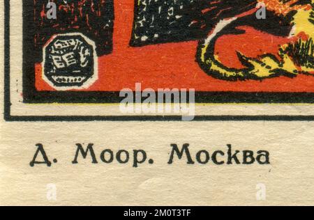 Das Poster "am Vorabend der Weltrevolution" (Russisch: Накануне всемирной революции) von Dmitry Moor, das erstmals 1920 in der UdSSR veröffentlicht wurde. Stockfoto