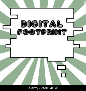 Textbeschriftung mit dem digitalen Fußabdruck. Business Idea nutzt digitale Technologie für den Fertigungsprozess Stockfoto