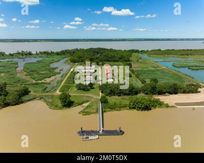 Frankreich, Gironde, Mündung der Gironde, Ile Nouvelle, 6,3 km lang zwischen Pauillac und Blaye, Eigentum des Conservatoire du Littoral, ist es ein wichtiger Ort für Vögel mit fast 190 Arten, die 2018 registriert wurden Stockfoto