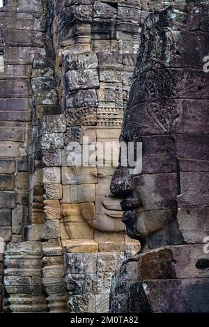 Kambodscha, Angkor auf der Liste des Weltkulturerbes der UNESCO, Bayon Tempel, der im 12. und 13. Jahrhunderts von König Jayavarman VII. Stockfoto