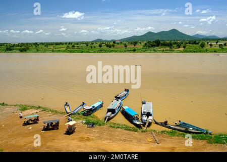 Kambodscha, Kompong Chhnang oder Kampong Chhnang, Ufer des Flusses Tonle SAP Stockfoto