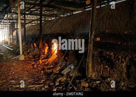 Kambodscha, Provinz Preah Vihear, Tonziegelmühle Stockfoto