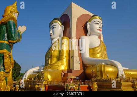 Paya Buddha Kyaik Pun, Kyaik Pun Pagode, Bago, Pegu, Birma - Myanmar Stockfoto