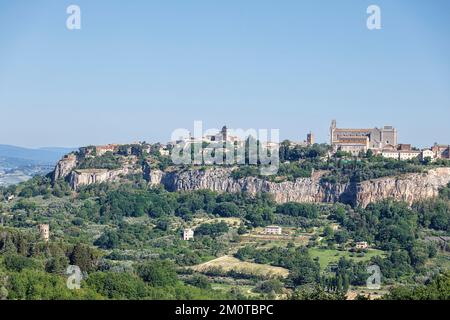 Italien, Umbrien, Orvieto, die Stadt und die Kathedrale Stockfoto