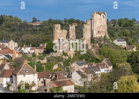 Frankreich, Allier, das Dorf Herisson mit der Aufschrift Petites Cites de Caractere, mittelalterliches Schloss, Bourbonnais Stockfoto