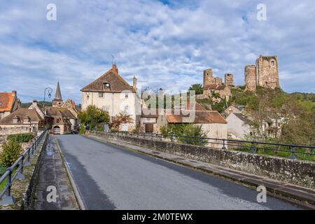 Frankreich, Allier, das Dorf Herisson mit der Aufschrift Petites Cites de Caractere, mittelalterliches Schloss, Bourbonnais Stockfoto