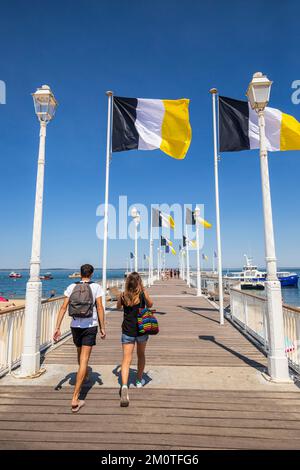 Frankreich, Gironde, Arcachon, der Thiers Pier Stockfoto