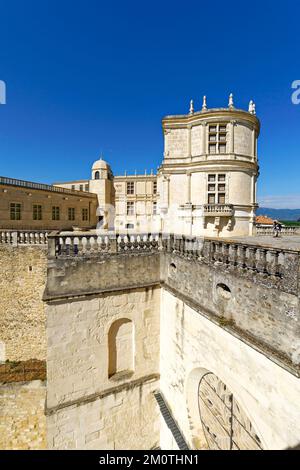 Frankreich, Drome, Grignan, das mit Les Plus Beaux Villages de France (die schönsten Dörfer Frankreichs) beschriftet wurde, das Schloss, in dem Madame de Sevigne lebte Stockfoto